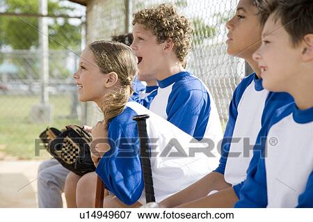 Side view little league baseball team View Large Photo Image Stock Photo - Side view little league baseball team. Fotosearch