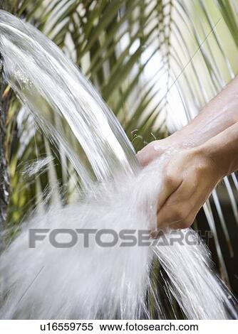 Washing hands in a stream of water View Large Photo Image Stock Photography - Washing hands in a stream of water. Fotosearch