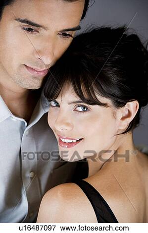 Young couple portrait, girl looking to camera, View Large Photo Image Stock Photo - Young couple portrait, girl looking to camera, . Fotosearch