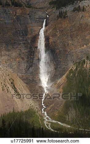 Stock Image - A waterfall on Rocky Mountains, Canada. Fotosearch