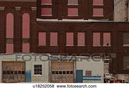 Boarded up Buildings View Large Photo Image Stock Photo - Boarded up Buildings. Fotosearch