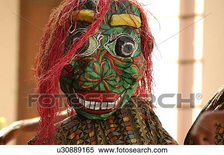 Close-up of a man wearing a painted mask, Havana, Cuba View Large Photo Image Stock Photography - Close-up of a man wearing a painted mask, Havana, Cuba. Fotosearch