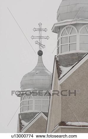 Cross on Orthodox Church in Alberta Canada View Large Photo Image Picture - Cross on Orthodox Church in Alberta Canada. Fotosearch