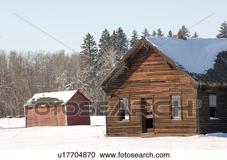 Stock Image - Derelict building in Alberta Canada. Fotosearch