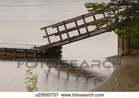 Stock Photo - Dock on Shawnigan Lake, Vancouver Island, Canada. Fotosearch