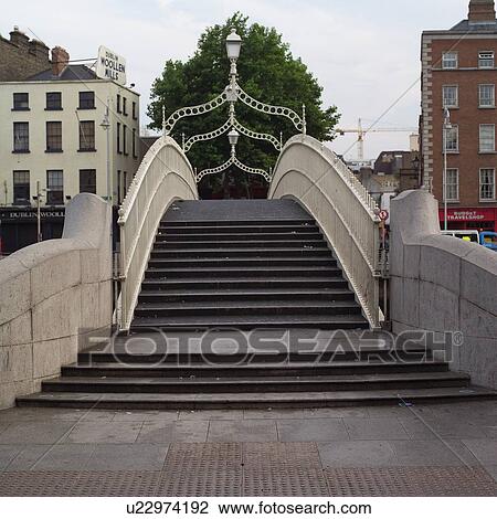 Dublin, Ireland - Hapenny Bridge View Large Photo Image Stock Image - Dublin, Ireland - Hapenny Bridge. Fotosearch