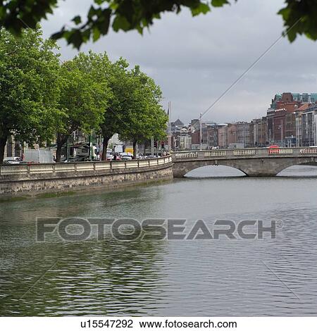Stock Image - Dublin Ireland - Liffey River. Fotosearch