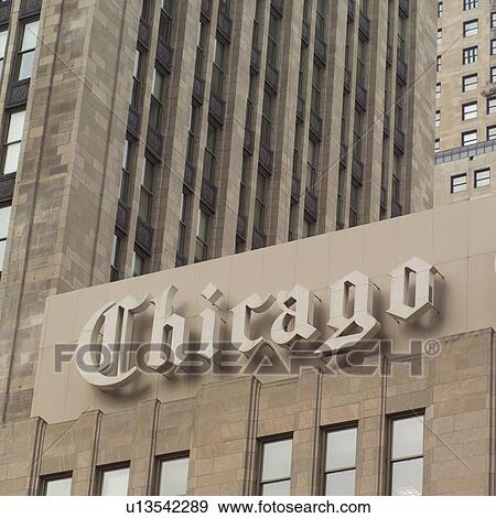 Facade of an office Chicago Tribune Building View Large Photo Image Stock Photo - Facade of an office Chicago Tribune Building. Fotosearch