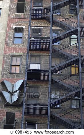 Fire Escape, Buildings in New York City View Large Photo Image Stock Photography - Fire Escape, Buildings in New York City. Fotosearch