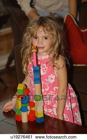 Girl Playing Blocks View Large Photo Image Stock Image - Girl Playing Blocks. Fotosearch
