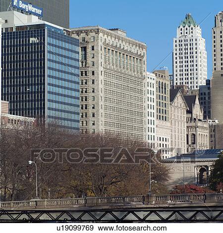 Stock Photo - High-rise buildings in Chicago. Fotosearch