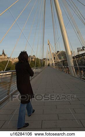 Stock Photograph - Hungerford Bridge, London England. Fotosearch