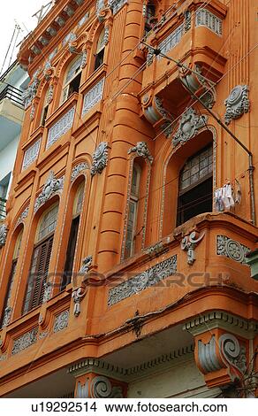 Low angle view of balconies on the facade of a building, Havana, Cuba View Large Photo Image Picture - Low angle view of balconies on the facade of a building, Havana, Cuba. Fotosearch
