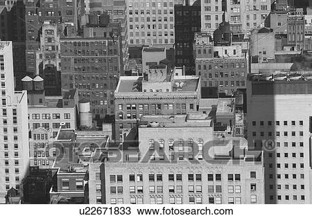 Stock Image - Manhattan Aerial Views, New York City. Fotosearch