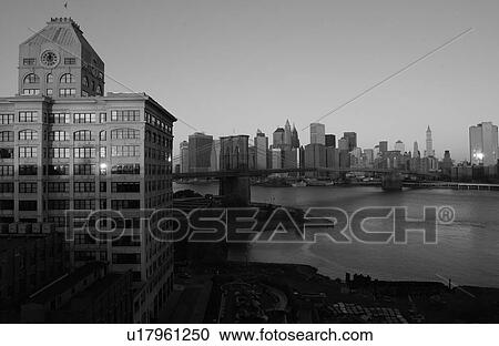 Stock Image - New York City - view from Manhattan Bridge. Fotosearch