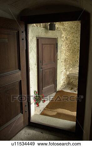 Open door to a house in Slovenia View Large Photo Image Stock Photo - Open door to a house in Slovenia. Fotosearch