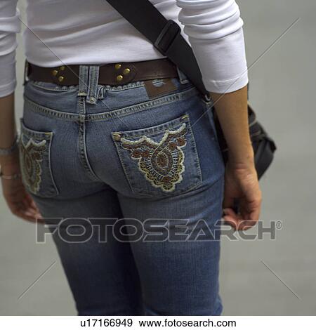 Picture of woman in blue jeans from the rear, New York City View Large Photo Image Stock Photo - Picture of woman in blue jeans from the rear, New York City. Fotosearch