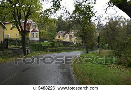 Residential street in Prague View Large Photo Image Stock Photograph - Residential street in Prague. Fotosearch