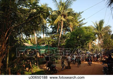 Road through village in Cambodia View Large Photo Image Stock Photo - Road through village in Cambodia. Fotosearch
