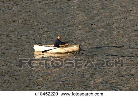 Stock Image - Row Boat, Ucluelet Harbour, Vancouver Island, Canada. Fotosearch