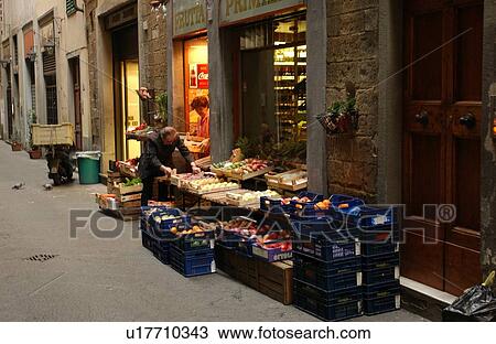 Stock Image - Street of Florence Italy. Fotosearch
