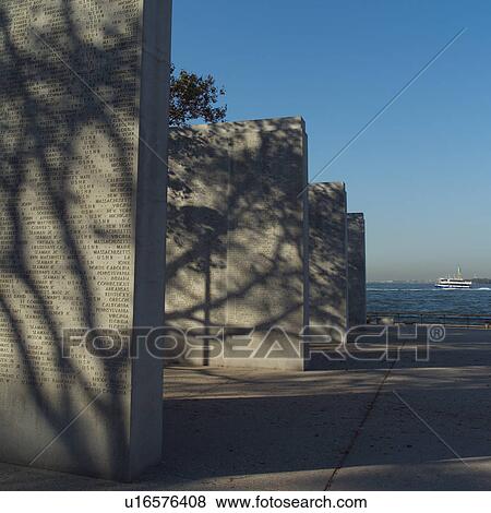 Stock Photo - Wall of names at East Coast War Memorial, Battery Park, New York City. Fotosearch