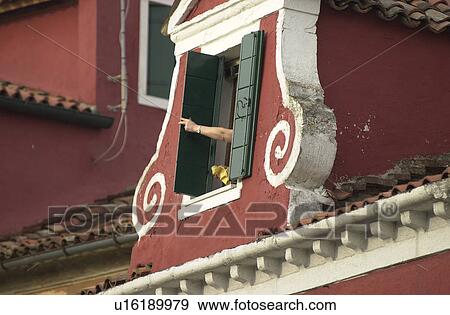Window of a house in Venice, Burano, Italy View Large Photo Image Stock Photo - Window of a house in Venice, Burano, Italy. Fotosearch