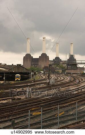 Battersea power stationwith railway lines in foreground View Large Photo Image Stock Photography - Battersea power stationwith railway lines in foreground. Fotosearch