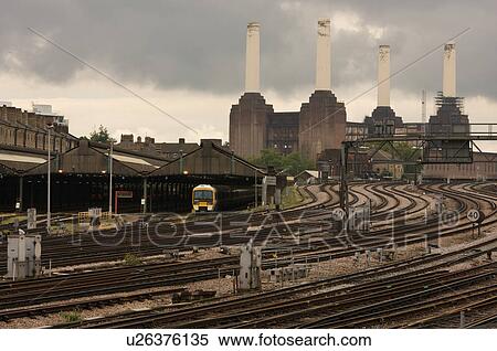 Battersea power stationwith railway lines in foreground View Large Photo Image Stock Photography - Battersea power stationwith railway lines in foreground. Fotosearch