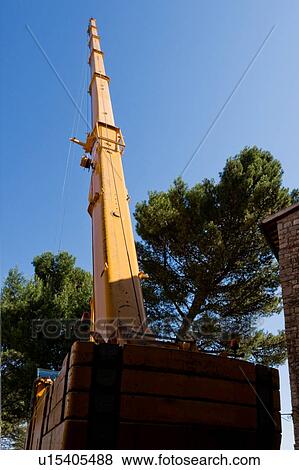 Crane tower pointing skyward View Large Photo Image Stock Photo - Crane tower pointing skyward. Fotosearch