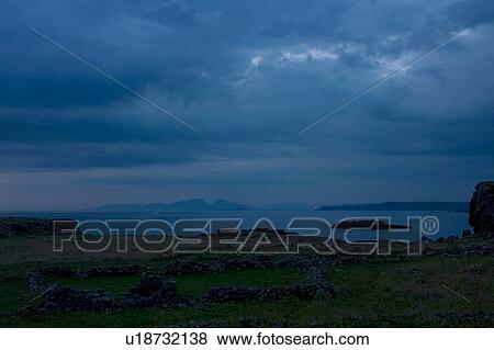 Stock Photo - Evening light at Croag, Isle of Mull, Scotland. Fotosearch