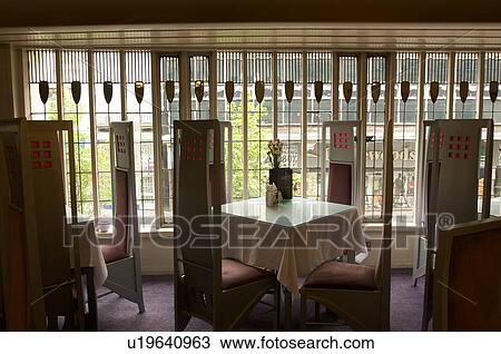 Interior Of Willow Tea Rooms Glasgow Scotland Design By Charles Rennie Mackintosh Stock Image