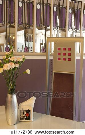 Interior of Willow Tea Rooms, Glasgow Scotland - design by Charles Rennie Mackintosh View Large Photo Image Stock Photograph - Interior of Willow Tea Rooms, Glasgow Scotland - design by Charles Rennie Mackintosh. Fotosearch