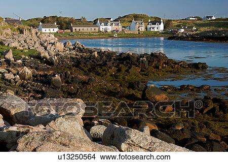 Rocky inlet harbour of Kintra, Isle of Mull at sunset View Large Photo Image Picture - Rocky inlet harbour of Kintra, Isle of Mull at sunset. Fotosearch
