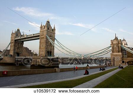 Tower Bridge in late afternoon light, as seen from south bank of river View Large Photo Image Stock Image - Tower Bridge in late afternoon light, as seen from south bank of river. Fotosearch