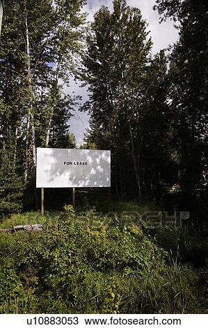 Stock Image - A billboard for lease by the side of the road. Fotosearch