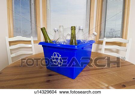 Blue Box recycling. View Large Photo Image Picture - Blue Box recycling.. Fotosearch