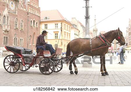 Carriage on the market square, Wroclaw, Poland View Large Photo Image Stock Image - Carriage on the market square, Wroclaw, Poland. Fotosearch
