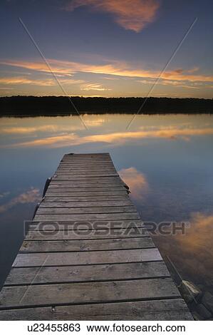Stock Image - Dock along the Niagara River near Chippawa Ontario Canada. Fotosearch