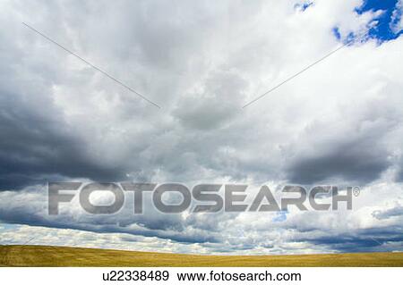 Stock Photo - Dramatic sky, Lumsden, Saskatchewan, Canada. Fotosearch