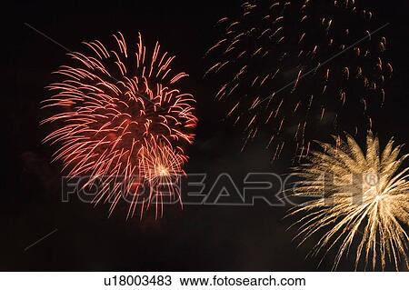 Stock Image - Fireworks - Niagara Falls Ontario Canada. Fotosearch