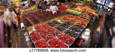 Fruit Stand Panorama, Granville Island, Vancouver, BC, Canada View Large Photo Image Stock Photograph - Fruit Stand Panorama, Granville Island, Vancouver, BC, Canada. Fotosearch
