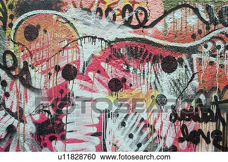 Stock Image - Graffiti on wall of parkade Halifax, Nova Scotia, Canada. Fotosearch