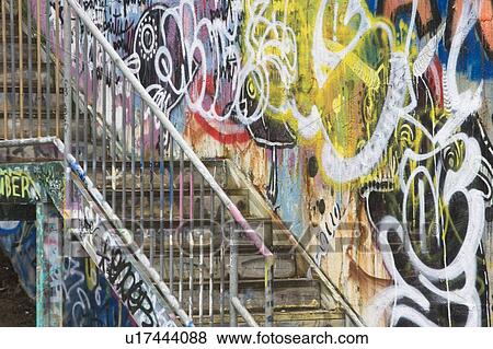 Stock Photo - Graffiti on wall of parkade Halifax, Nova Scotia, Canada. Fotosearch