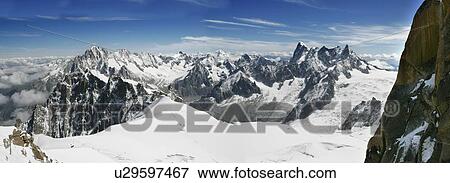 Panorama of mountains in the area of Mont Blanc View Large Photo Image Stock Photo - Panorama of mountains in the area of Mont Blanc. Fotosearch