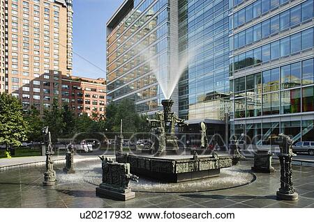 Place Jean-Paul-Riopelle, The Joust sculpture fountain, Quebec, Canada View Large Photo Image Stock Image - Place Jean-Paul-Riopelle, The Joust sculpture fountain, Quebec, Canada. Fotosearch