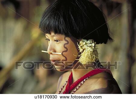 Portrait of young girl after face paint, south of Venezuela View Large Photo Image Stock Image - Portrait of young girl after face paint, south of Venezuela. Fotosearch
