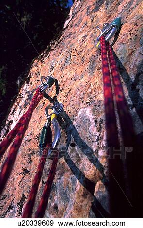 Stock Photo - Rappeling, Whistler, BC, Canada. Fotosearch