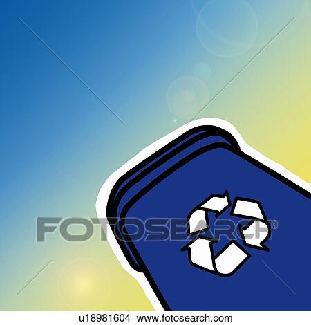 Recycling bin against sunny sky View Large Photo Image Picture - Recycling bin against sunny sky. Fotosearch