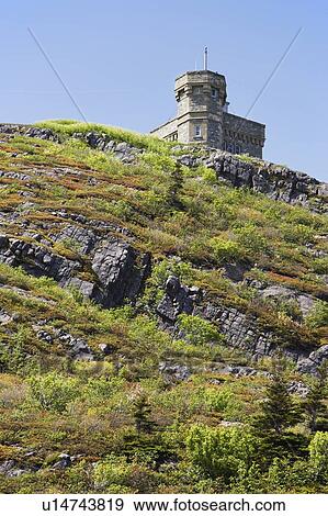 Signal Hill National Historic Site. View of Cabot Tower, St. John's, Newfoundland, Canada View Large Photo Image Stock Photo - Signal Hill National Historic Site. View of Cabot Tower, St. John's, Newfoundland, Canada. Fotosearch